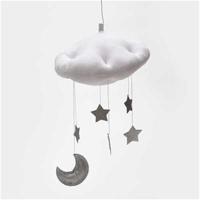 Baby kwekerij plafond mobiele partij decoratie wolken maan sterren opknoping decoraties Kids kamer decoratie voor baby bedden (wit zilver)