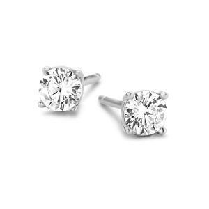 New Bling 9NB-0423 Oorknoppen Rond zilver met zirconia zilverkleurig 4 mm