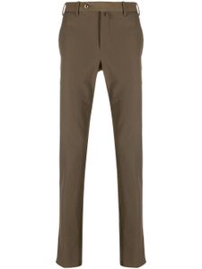 PT Torino pantalon en gabardine à coupe slim - Marron