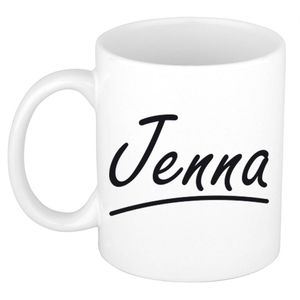 Jenna voornaam kado beker / mok sierlijke letters - gepersonaliseerde mok met naam - Naam mokken