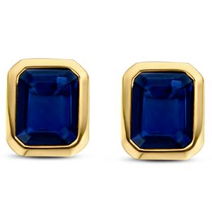 TI SENTO-Milano 7893BY Oorknoppen zilver goud-en zilverkleurig-blauw 5 x 6 mm