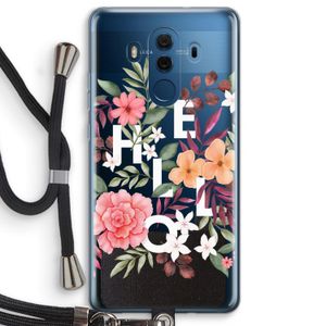 Hello in flowers: Huawei Mate 10 Pro Transparant Hoesje met koord