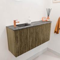 Toiletmeubel Mondiaz Joya Dlux | 91.6 cm | Meubelkleur Dusk | Faye wastafel Sombra Wasbak Links | 1 kraangat