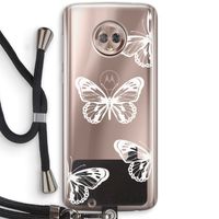 White butterfly: Motorola Moto G6 Transparant Hoesje met koord