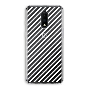 Strepen zwart-wit: OnePlus 7 Transparant Hoesje