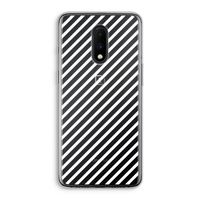 Strepen zwart-wit: OnePlus 7 Transparant Hoesje