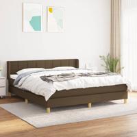 Boxspring met matras stof donkerbruin 160x200 cm