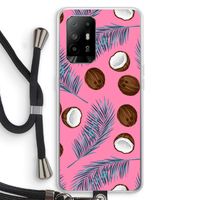 Kokosnoot roze: Oppo A95 5G Transparant Hoesje met koord