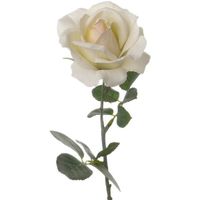 Creme witte roos kunstbloem 37 cm - thumbnail