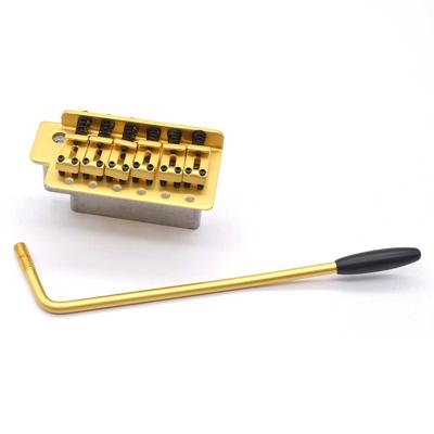 AxLabs KD2BG1001SG 6-Schroefs Strat Tremolo met Block Saddles (incl. Tremolo-arm) - Satin Gold