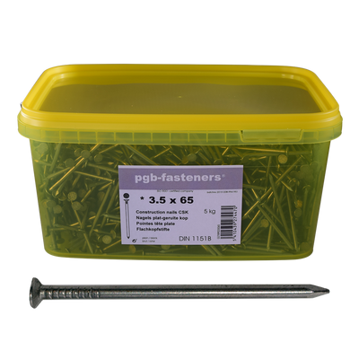pgb-Europe PGB-FASTENERS | Nagel plat kop D.1151B Ø 5,00x125 (emmer) 000NPK00000500125M