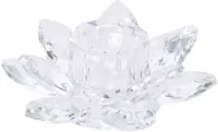 Decoris kandelaar glas bloem 11x3.5cm transparant