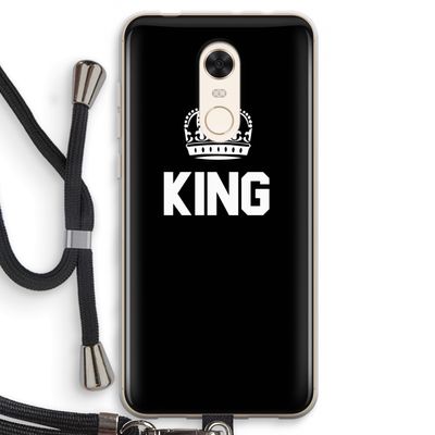 King zwart: Xiaomi Redmi 5 Transparant Hoesje met koord