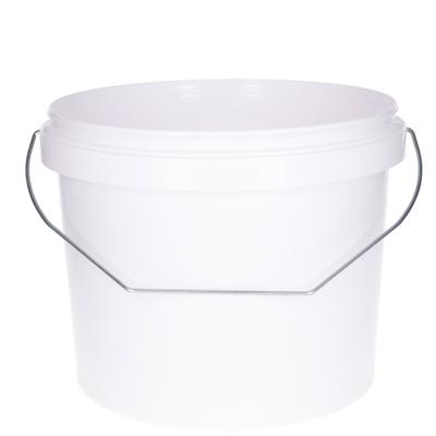 Emmer met handvat - met deksel - wit - 5,5 liter - voor klussen/schilderen