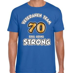 Cadeau T-shirt voor heren - veteranen team - blauw - verjaardag - 70 jaar