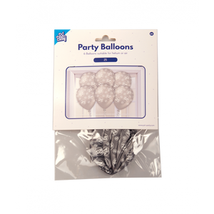 Ballonnen 25 jaar getrouwd 6 stuks