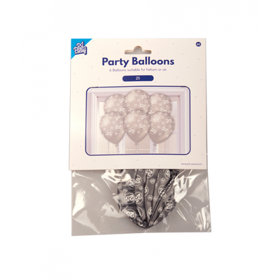 Ballonnen 25 jaar getrouwd 6 stuks