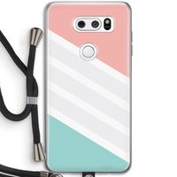 Strepen pastel: LG V30 Transparant Hoesje met koord