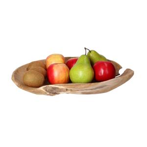 Fruitschaal teak hout rond 37 cm