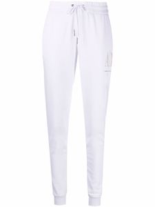 Armani Exchange pantalon de jogging à logo strassé - Blanc