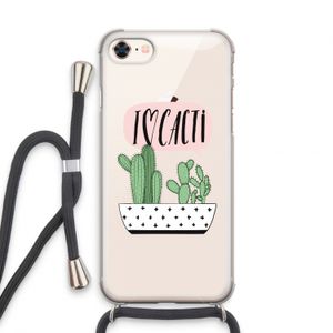 I love cacti: iPhone 8 Transparant Hoesje met koord