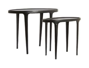 Light & Living Bijzettafel 'Arica' Set van 2 stuks, kleur Mat Zwart