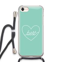 Best heart pastel: iPhone 7 Transparant Hoesje met koord