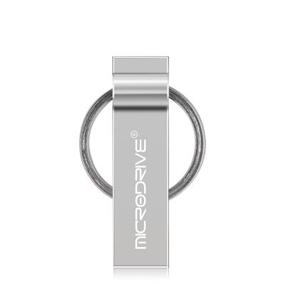 MicroDrive 64GB USB 2 0 metalen sleutelhanger U disk (grijs)