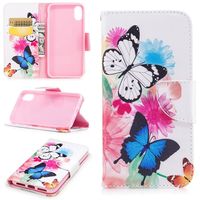 iPhone X portemonnee hoesje vlinders op kleuren - thumbnail