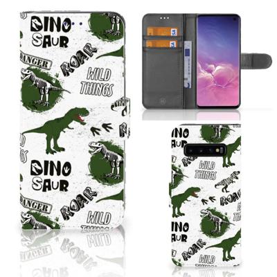 Telefoonhoesje | Met pasjeshouder | voor Samsung Galaxy S10 Dinosaurus