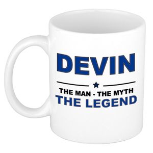 Devin The man, The myth the legend cadeau koffie mok / thee beker 300 ml