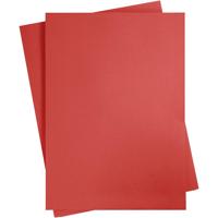 Gekleurd Karton, A2, vel 420x594 mm, 180 gr, rood, 10 vel/ 1 doos