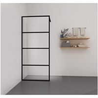 Inloopdouche Sanimar Loft Lines Helder Veiligheidsglas 100 x 200 cm Zwart Nano Antikalk Coating 8 mm - thumbnail