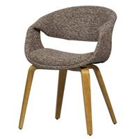 WOOOD Yossi Eetkamerstoelen Houten Naturel Poot - Bruin - Set van 2