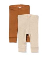 HEMA Baby meegroeileggings rib - 2 stuks bruin (bruin)