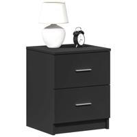 Nachtkastjes 2 st met 2 lades 40x36x50 cm zwart