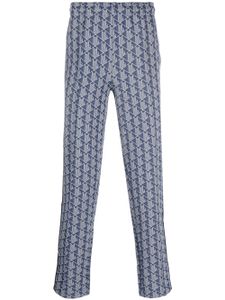 Lacoste pantalon de jogging à motif monogrammé en jacquard - Bleu