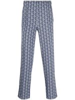 Lacoste pantalon de jogging à motif monogrammé en jacquard - Bleu - thumbnail