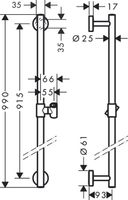 Hansgrohe  Unica Comfort Glijstang 90 Cm. Chroom - thumbnail