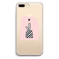 Zwart-wit cactus: iPhone 7 Plus Transparant Hoesje