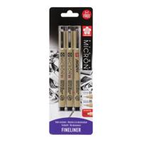 Sakura • pigma micron set zwart 01, 05 & gratis brush pen