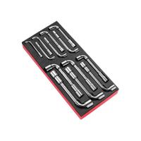 Module met metrische steeksleutels en schuimrubberen opbergbak - FACOM - 75-serie - 13 stuks