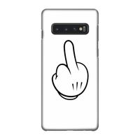 Middle finger white: Samsung Galaxy S10 4G Volledig Geprint Hoesje