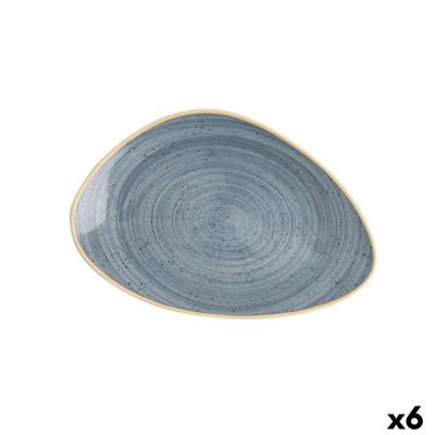 Eetbord Ariane Terra Driehoekig Blauw Keramisch Ø 29 cm (6 Stuks)