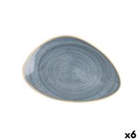 Eetbord Ariane Terra Driehoekig Blauw Keramisch Ø 29 cm (6 Stuks)
