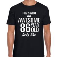 Awesome 86 years - geweldig 86 jaar cadeau t-shirt - zwart - voor heren - Verjaardag cadeau