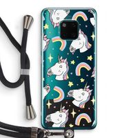 Rainbow Unicorn: Huawei Mate 20 Pro Transparant Hoesje met koord