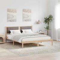 Bedframe met Gevoerd Hoofdgedeelte Taupe 160 x 200 cm
