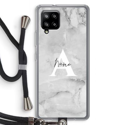 Ivory Marble: Samsung Galaxy A42 5G Transparant Hoesje met koord