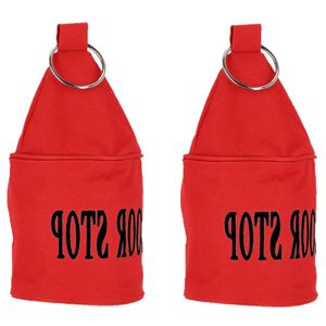 Deurstopper Neon - 2x - 2,5 kg - canvas - rood - 13 x 13 x 28.5 cm